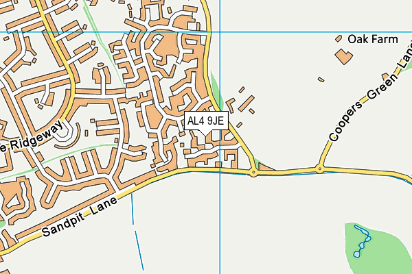 AL4 9JE map - OS VectorMap District (Ordnance Survey)