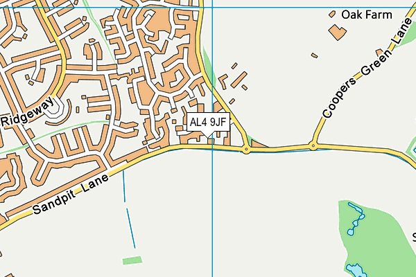 AL4 9JF map - OS VectorMap District (Ordnance Survey)