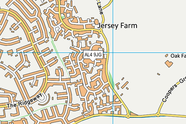 AL4 9JG map - OS VectorMap District (Ordnance Survey)
