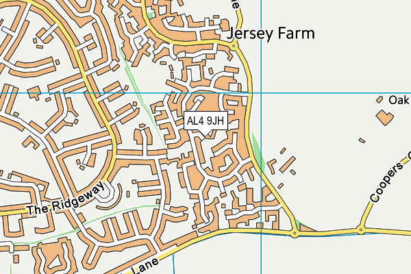 AL4 9JH map - OS VectorMap District (Ordnance Survey)