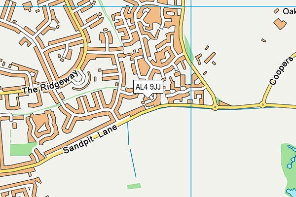 AL4 9JJ map - OS VectorMap District (Ordnance Survey)