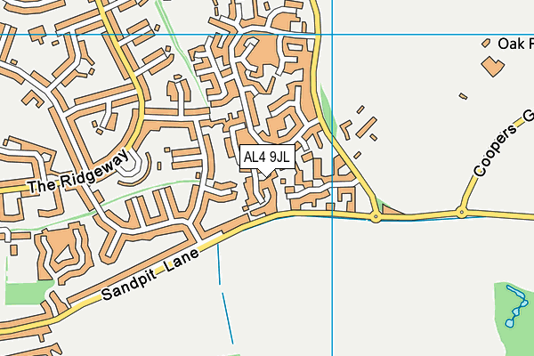 AL4 9JL map - OS VectorMap District (Ordnance Survey)