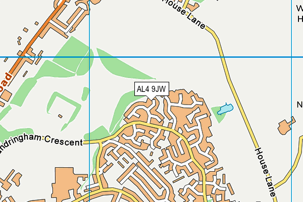 AL4 9JW map - OS VectorMap District (Ordnance Survey)