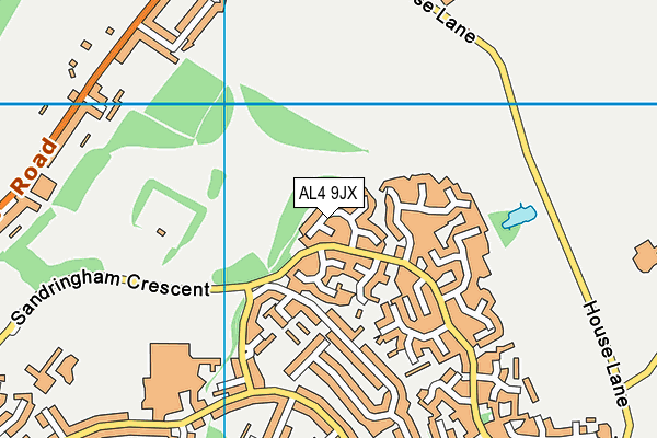 AL4 9JX map - OS VectorMap District (Ordnance Survey)