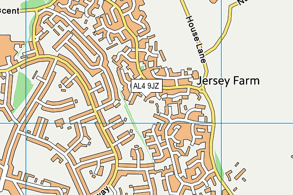 AL4 9JZ map - OS VectorMap District (Ordnance Survey)