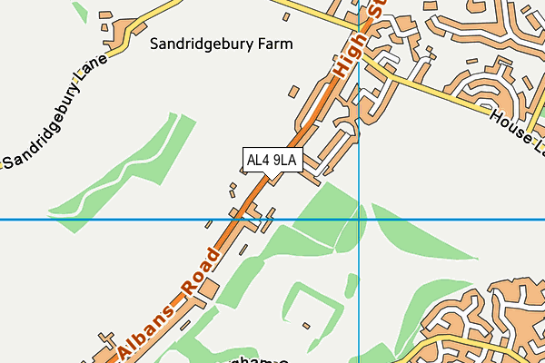 AL4 9LA map - OS VectorMap District (Ordnance Survey)