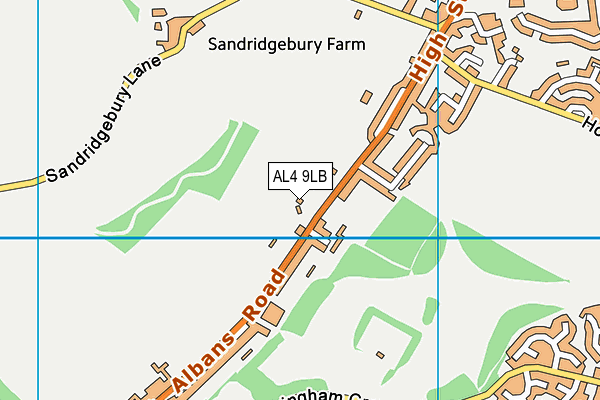 AL4 9LB map - OS VectorMap District (Ordnance Survey)