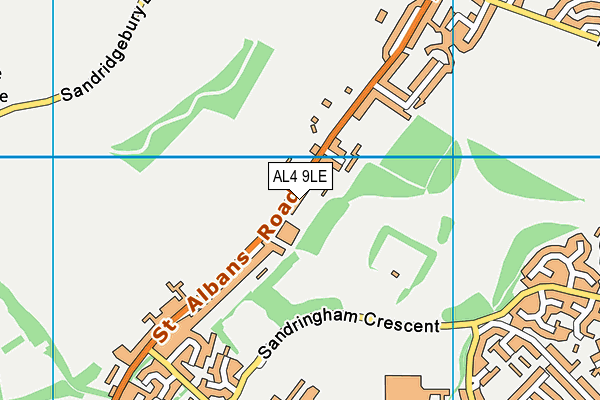AL4 9LE map - OS VectorMap District (Ordnance Survey)