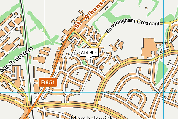 AL4 9LF map - OS VectorMap District (Ordnance Survey)