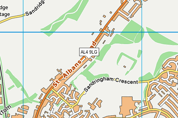 AL4 9LG map - OS VectorMap District (Ordnance Survey)