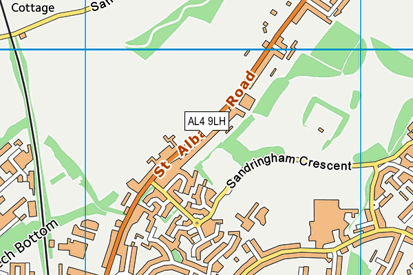 AL4 9LH map - OS VectorMap District (Ordnance Survey)