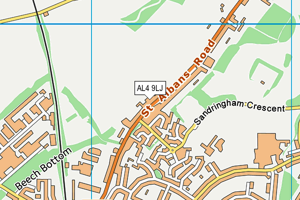 AL4 9LJ map - OS VectorMap District (Ordnance Survey)