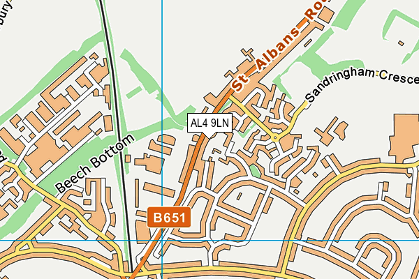 AL4 9LN map - OS VectorMap District (Ordnance Survey)