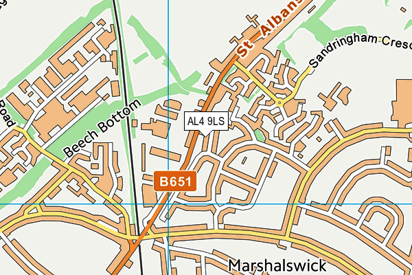 AL4 9LS map - OS VectorMap District (Ordnance Survey)