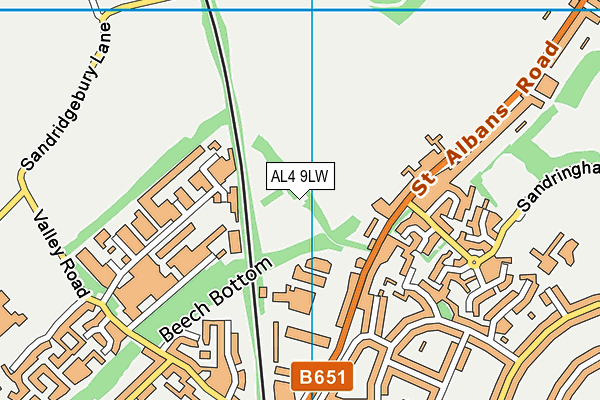 AL4 9LW map - OS VectorMap District (Ordnance Survey)