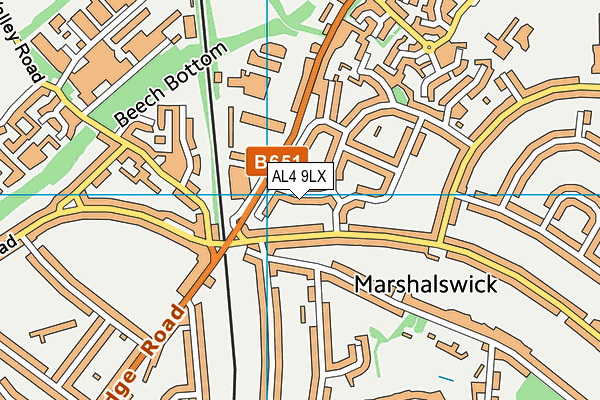 AL4 9LX map - OS VectorMap District (Ordnance Survey)