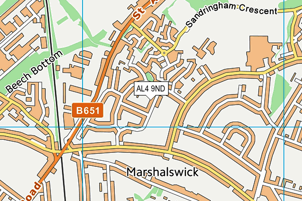 AL4 9ND map - OS VectorMap District (Ordnance Survey)