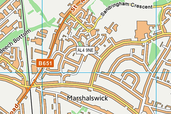 AL4 9NE map - OS VectorMap District (Ordnance Survey)