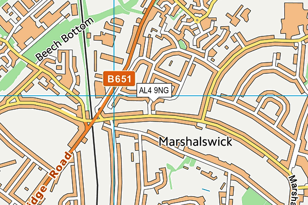 AL4 9NG map - OS VectorMap District (Ordnance Survey)