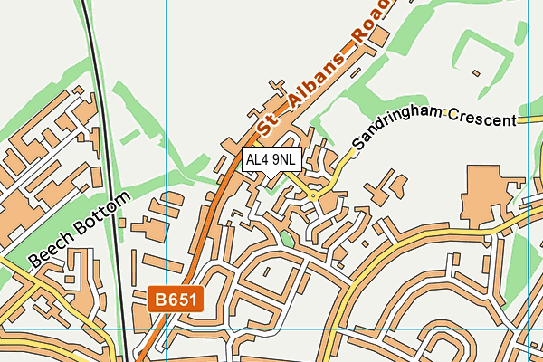 AL4 9NL map - OS VectorMap District (Ordnance Survey)