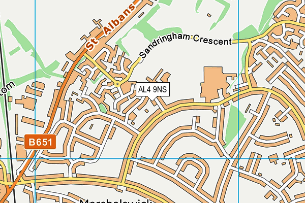 AL4 9NS map - OS VectorMap District (Ordnance Survey)