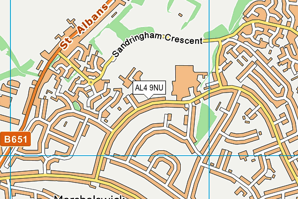 AL4 9NU map - OS VectorMap District (Ordnance Survey)