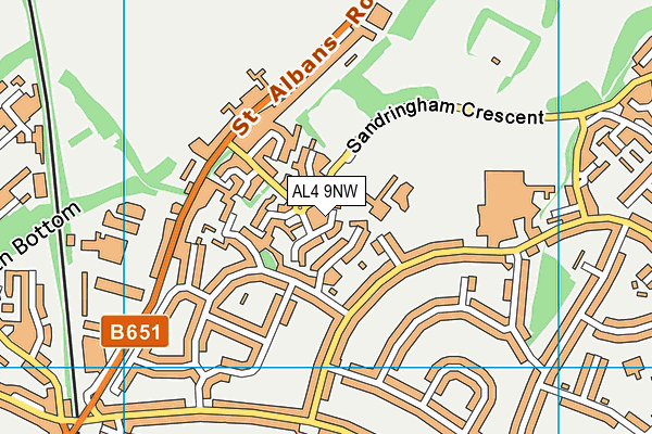 AL4 9NW map - OS VectorMap District (Ordnance Survey)