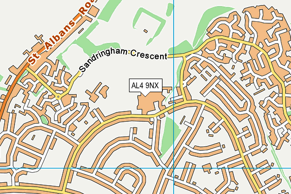 AL4 9NX map - OS VectorMap District (Ordnance Survey)