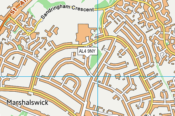 AL4 9NY map - OS VectorMap District (Ordnance Survey)