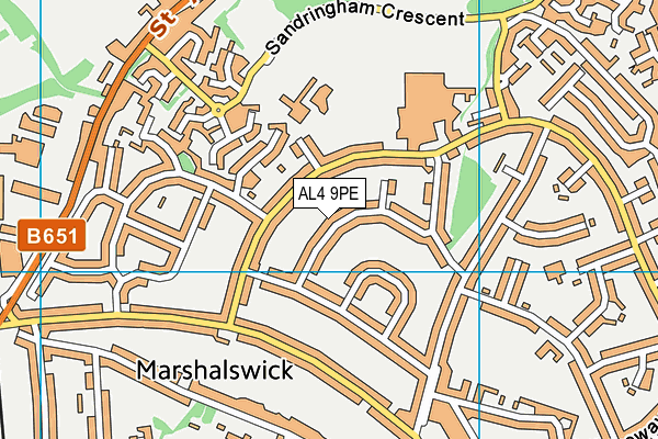 AL4 9PE map - OS VectorMap District (Ordnance Survey)