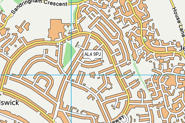 AL4 9PJ map - OS VectorMap District (Ordnance Survey)