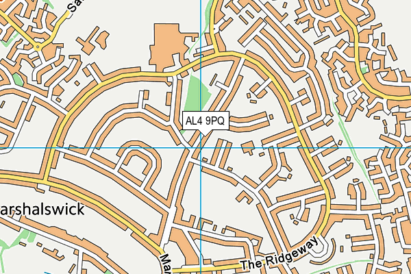 AL4 9PQ map - OS VectorMap District (Ordnance Survey)