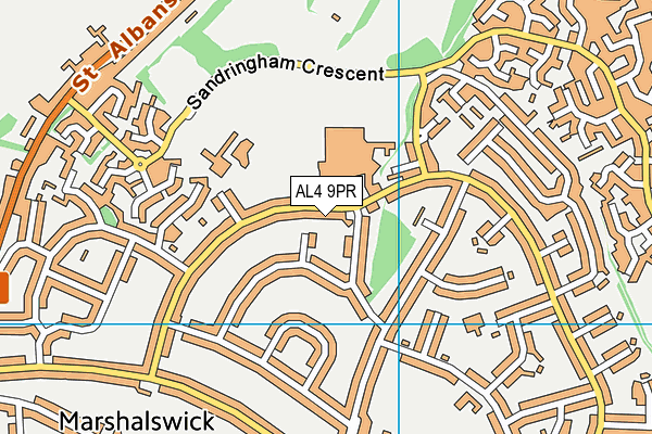 AL4 9PR map - OS VectorMap District (Ordnance Survey)