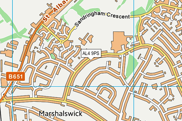AL4 9PS map - OS VectorMap District (Ordnance Survey)