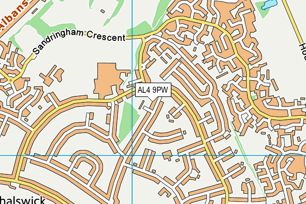 AL4 9PW map - OS VectorMap District (Ordnance Survey)