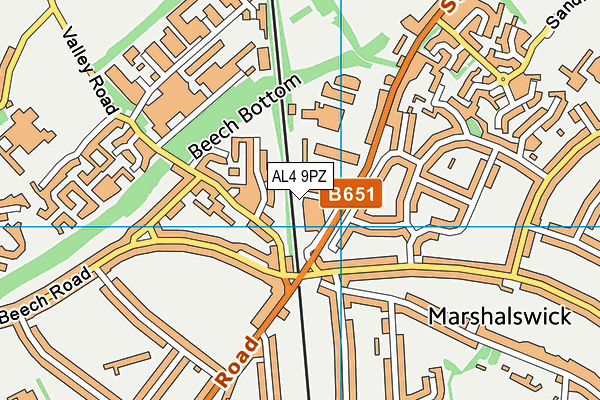 AL4 9PZ map - OS VectorMap District (Ordnance Survey)