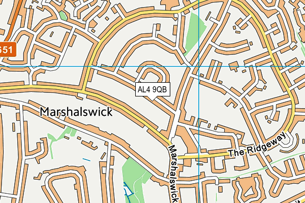 AL4 9QB map - OS VectorMap District (Ordnance Survey)