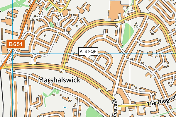 AL4 9QF map - OS VectorMap District (Ordnance Survey)