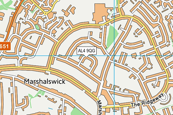 AL4 9QG map - OS VectorMap District (Ordnance Survey)