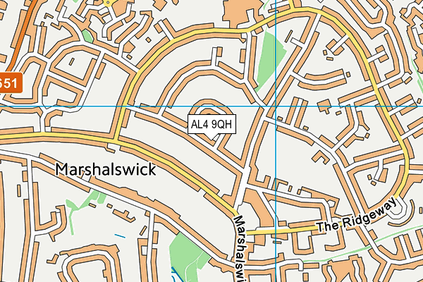 AL4 9QH map - OS VectorMap District (Ordnance Survey)