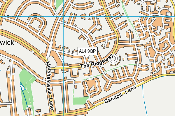 AL4 9QP map - OS VectorMap District (Ordnance Survey)