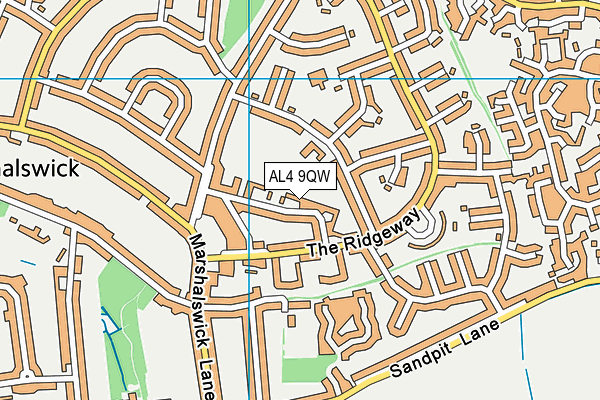AL4 9QW map - OS VectorMap District (Ordnance Survey)