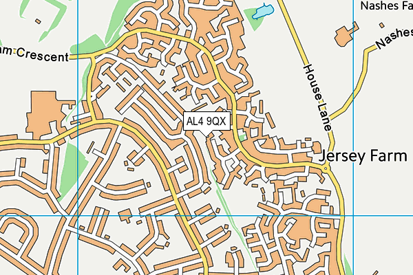 AL4 9QX map - OS VectorMap District (Ordnance Survey)