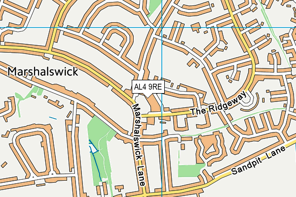 AL4 9RE map - OS VectorMap District (Ordnance Survey)