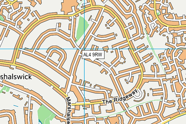 AL4 9RW map - OS VectorMap District (Ordnance Survey)