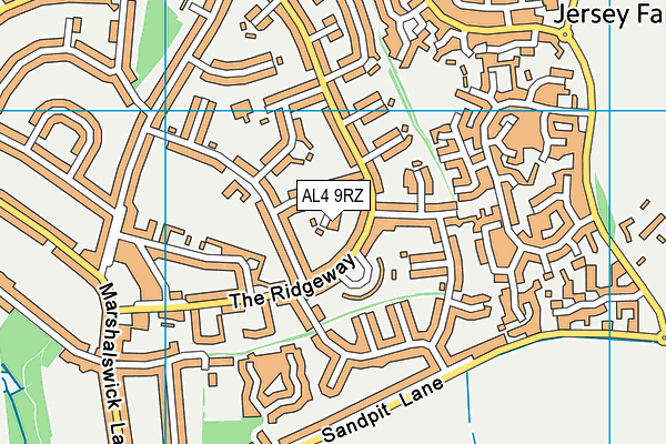 AL4 9RZ map - OS VectorMap District (Ordnance Survey)