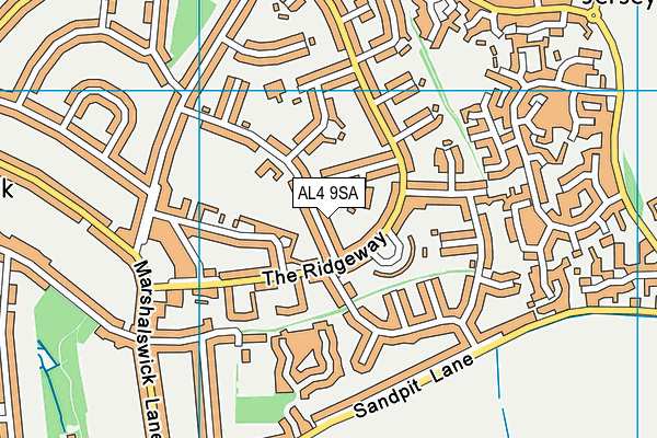 AL4 9SA map - OS VectorMap District (Ordnance Survey)