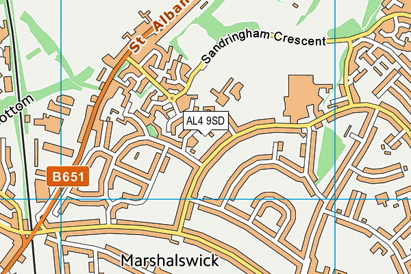 AL4 9SD map - OS VectorMap District (Ordnance Survey)