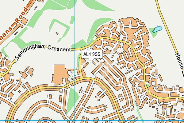 AL4 9SS map - OS VectorMap District (Ordnance Survey)