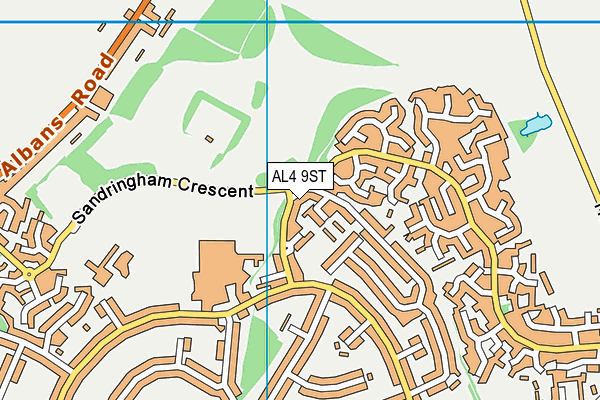 AL4 9ST map - OS VectorMap District (Ordnance Survey)